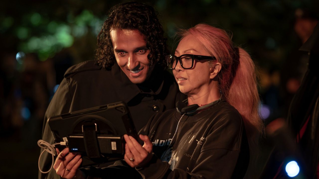 Director Jane Wu, Assad Zaman as Armand - Anne Rice's The Vampire Lestat _ Episode 06, Behind the Scene - Photo Credit: Sophie Giraud/AMC