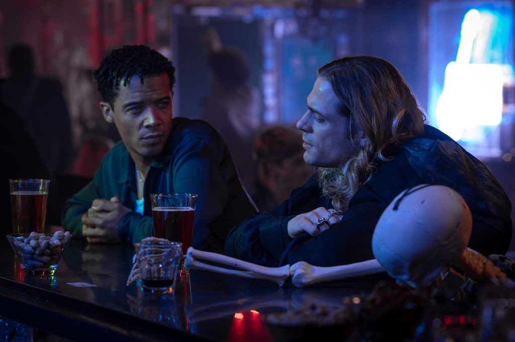 Sam Reid as Lestat De Lioncourt and Jacob Anderson as Louis De Pointe Du Lac - Anne Rice's The Vampire Lestat _ Episode 06 - Photo Credit: Sophie Giraud/AMC