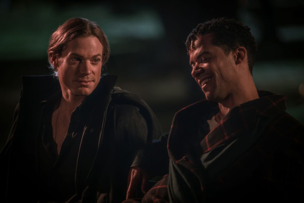 Sam Reid as Lestat De Lioncourt and Jacob Anderson as Louis De Pointe Du Lac - Anne Rice's The Vampire Lestat _ Episode 06 - Photo Credit: Sophie Giraud/AMC