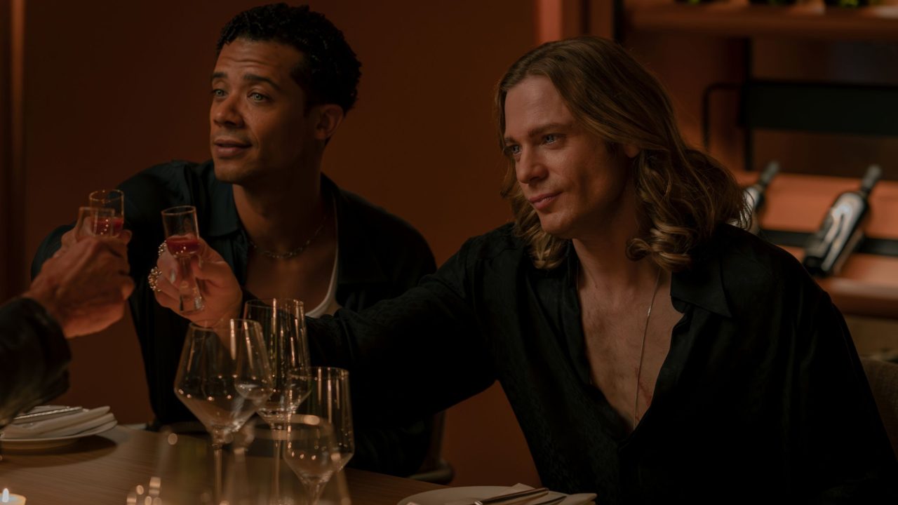 Sam Reid as Lestat De Lioncourt and Jacob Anderson as Louis De Pointe Du Lac - Anne Rice's The Vampire Lestat _ Episode 06 - Photo Credit: Sophie Giraud/AMC