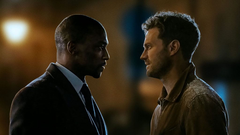 Anthony Mackie and Jamie Dornan in 12 12 12. Photo: Apple TV