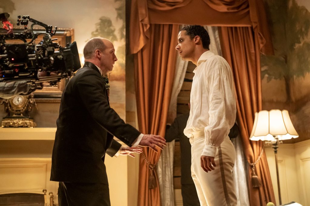 BTS, Jacob Anderson as Louis De Point Du Lac and Matthew Dennis Lewis as Matt McPhail - Interview with the Vampire _ Season 1, Episode 7 - Photo Credit: Alfonso Bresciani/AMC