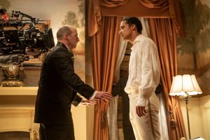 BTS, Jacob Anderson as Louis De Point Du Lac and Matthew Dennis Lewis as Matt McPhail - Interview with the Vampire _ Season 1, Episode 7 - Photo Credit: Alfonso Bresciani/AMC