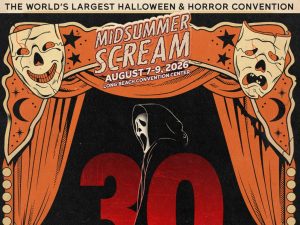 Key art for the Scream 30th anniversary panel at Midsummer Scream 2026