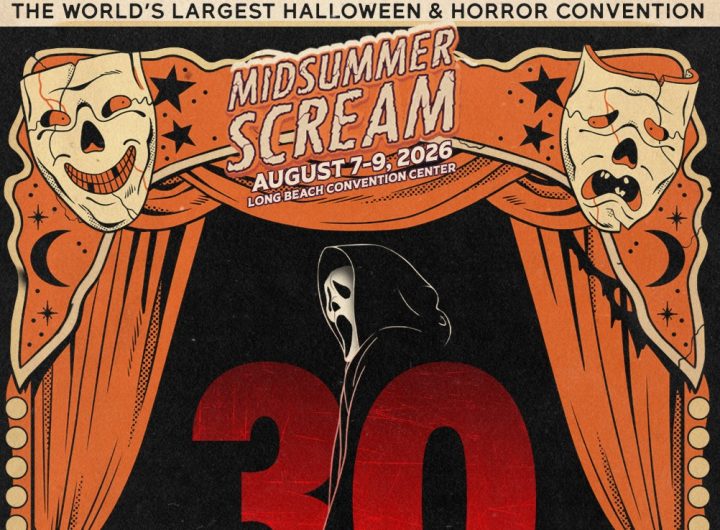 Key art for the Scream 30th anniversary panel at Midsummer Scream 2026