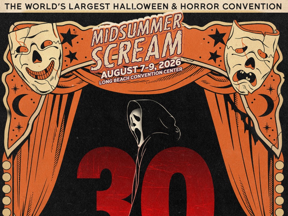 Key art for the Scream 30th anniversary panel at Midsummer Scream 2026