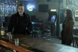 Lauren Cohan as Maggie, Jeffrey Dean Morgan as Negan - The Walking Dead: Dead City _ Season 3, Episode 7 - Photo Credit: Robert Clark/AMC