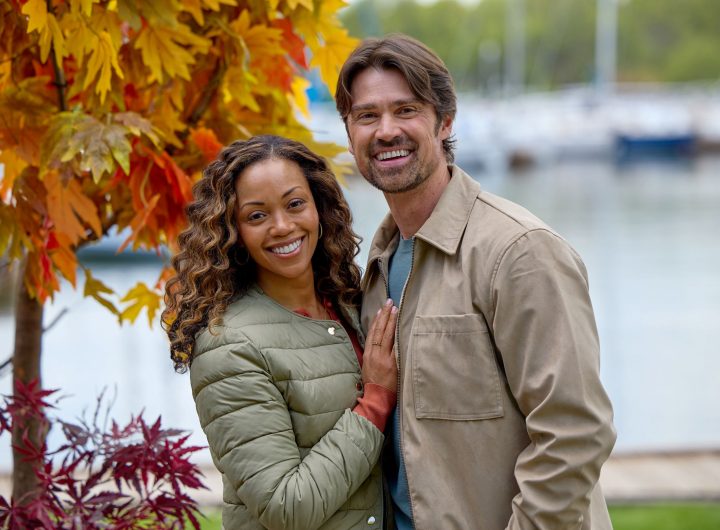 Mishael Morgan and Corey Sevier in Pumpkin Regatta Romance. Credit: ©2026 Hallmark Media/Photographer: Courtesy Vortex Media
