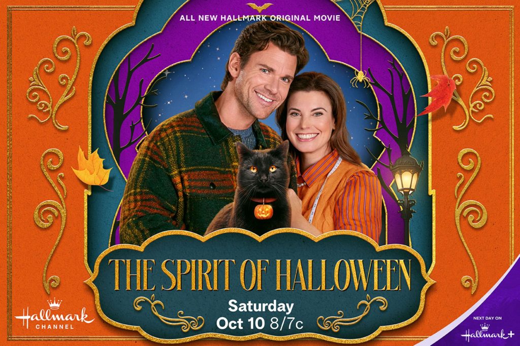 Kevin McGarry and Meghan Ory in The Spirit of Halloween. Image: Hallmark Media