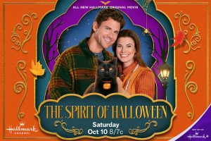 Kevin McGarry and Meghan Ory in The Spirit of Halloween. Image: Hallmark Media