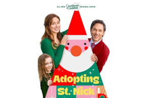 Amy Groening and Michael Rady in Adopting St. Nick. Photo: Hallmark Media