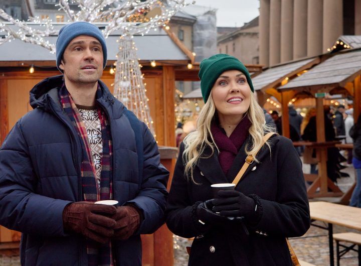 Corey Sevier and Emilie Ullerup in A Danish Christmas. Credit: ©2026 Hallmark Media/Photographer: Courtesy Johnson Production Group